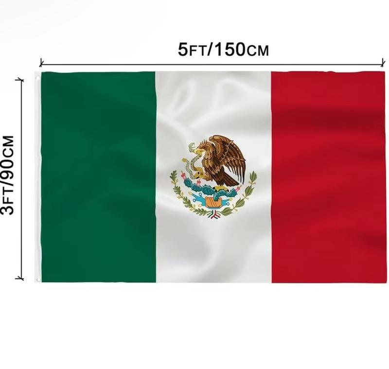 Mexico Flag 3x5 Foot- Mexican National Flags Indoor/Outdoor  with Vivid Color Brass Grommets Decorations