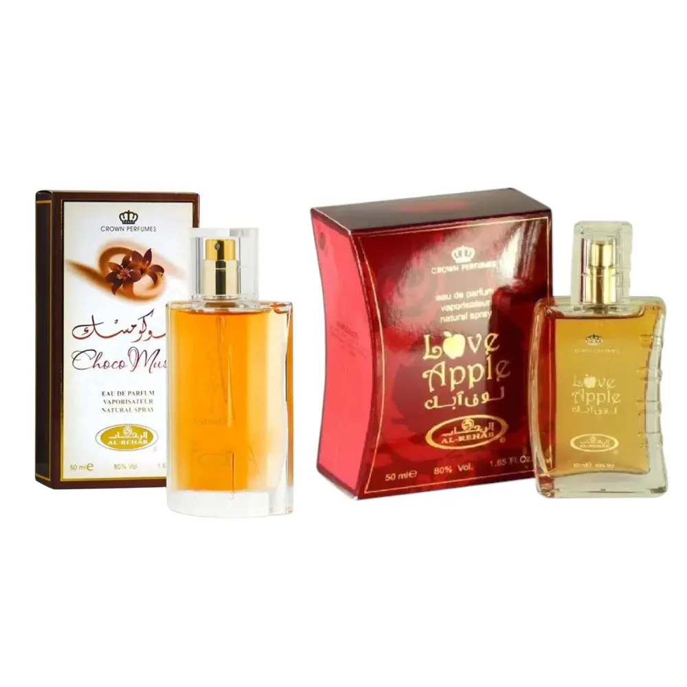 Bundle of Al rehab choco musk 50 ml and love Apple 50 ml perfume(2 Pack) Fragrance Long Lasting Unisex Fragrance