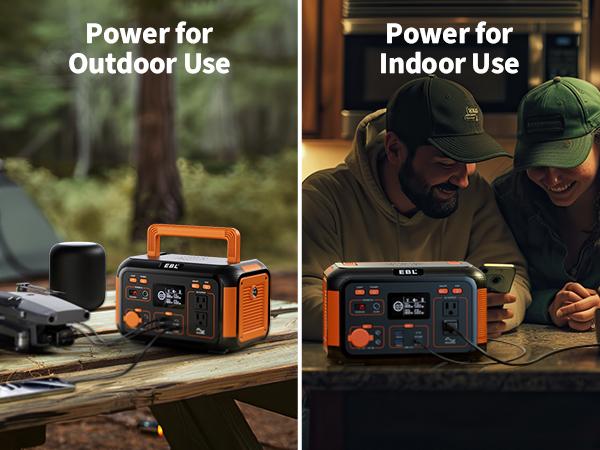 EBL 500W Portable Power Station | 444Wh Solar Generator for Camping, Home & Emergency Backup