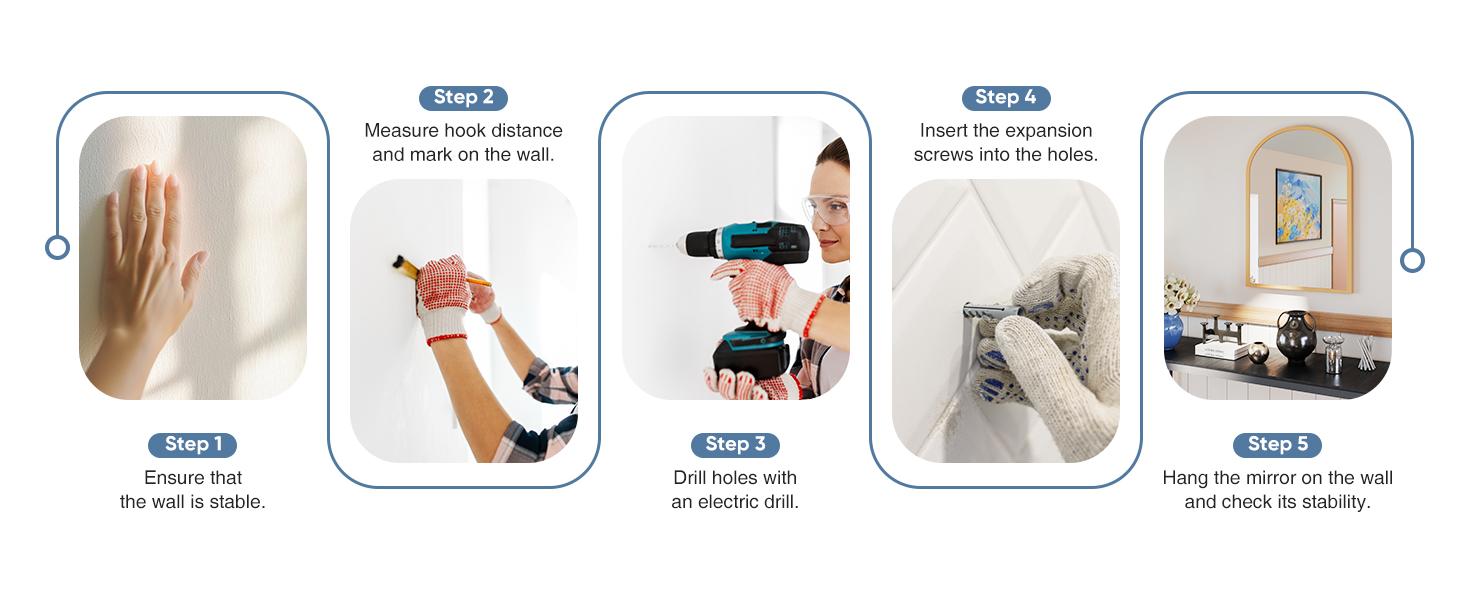 Arched Black Bathroom Mirrors for Wall, Bathroom Mirrors for Over Sink, Metal Framed with HD Shatter-Proof Glass for Entryway, Living Room, Bedroom