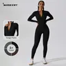 MASKERT Women's Long Sleeved Tummy Control Jumpsuit Comfortable Skin Friendly Stretchable Activewear for Workout Gym summerwins Yoga Gym Outfit