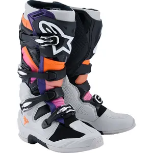 ALPINESTARS Tech 7 Boots - Black/Light Gray/Fluorescent Orange/Magenta - US 14 / EU 49.5 2012025-1594-14