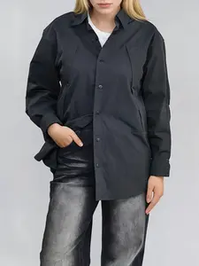 Lux Lee Minimalist Textured Casual Shirt – High-Density Cotton-Nylon Blend, 3D Tailoring, Soft Breathable Fabric, Anti-Pilling & Fade-Resistant, Refined Stitching, Loose Fit for Sophisticated Everyday Style