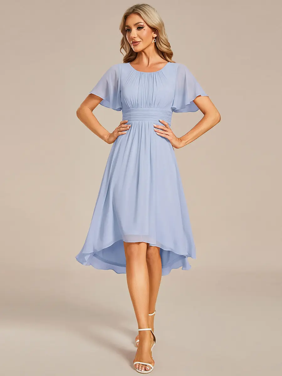 Ever-Pretty 2026 Spring Chiffon Wedding Guest Dress for Women - Flowy A-Line Knee Length - Womenswear, Underwear 02053, Wedding Guest Dresses, Women's Dresses