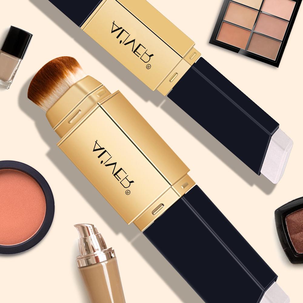 Aliver 2-in-1 Color Changing Concealer Stick with Cosmetic Brush, Brightening Long-Lasting Concealer for All Skin Types (Ivory/Natural Tan/Espresso) – Covers Acne, Doubles as Foundation