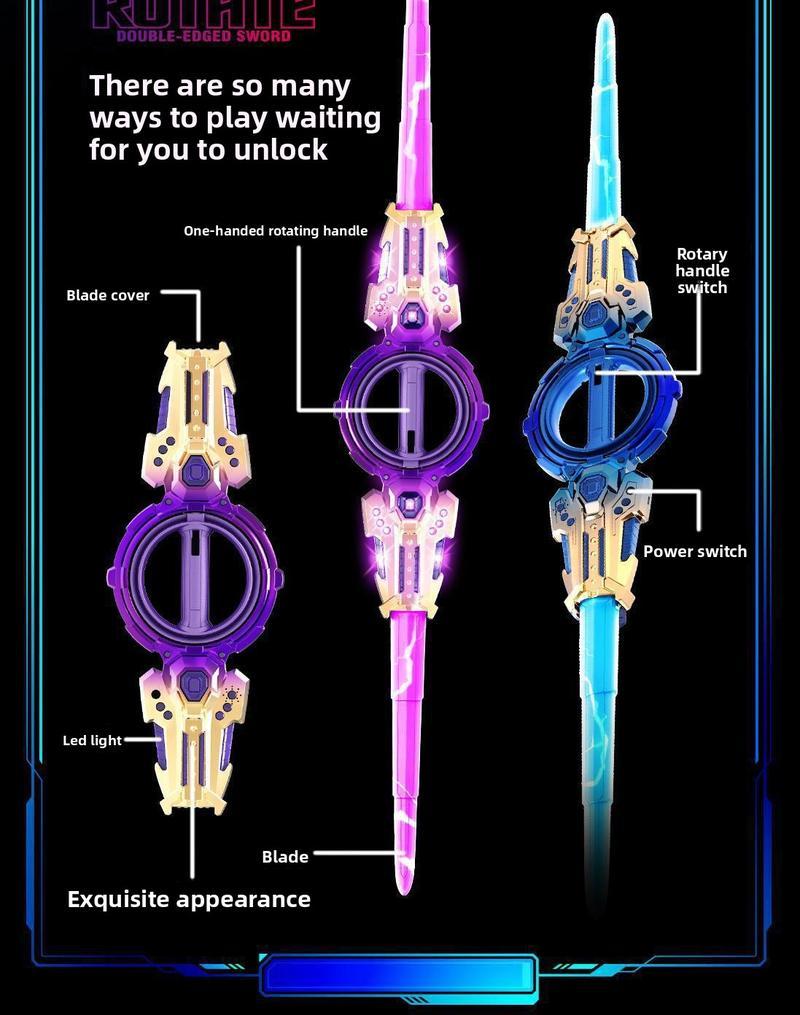 Dual-Bladed Flame Whirl Light Saber Toy with Spinning Blades USB Type-C Rechargeable Multicolored Lights and Simulated Sword Hum Perfect for Role-Playing Ideal Holiday Gift for Boys cosplay  deals The coolest Valentine's Day gift for him