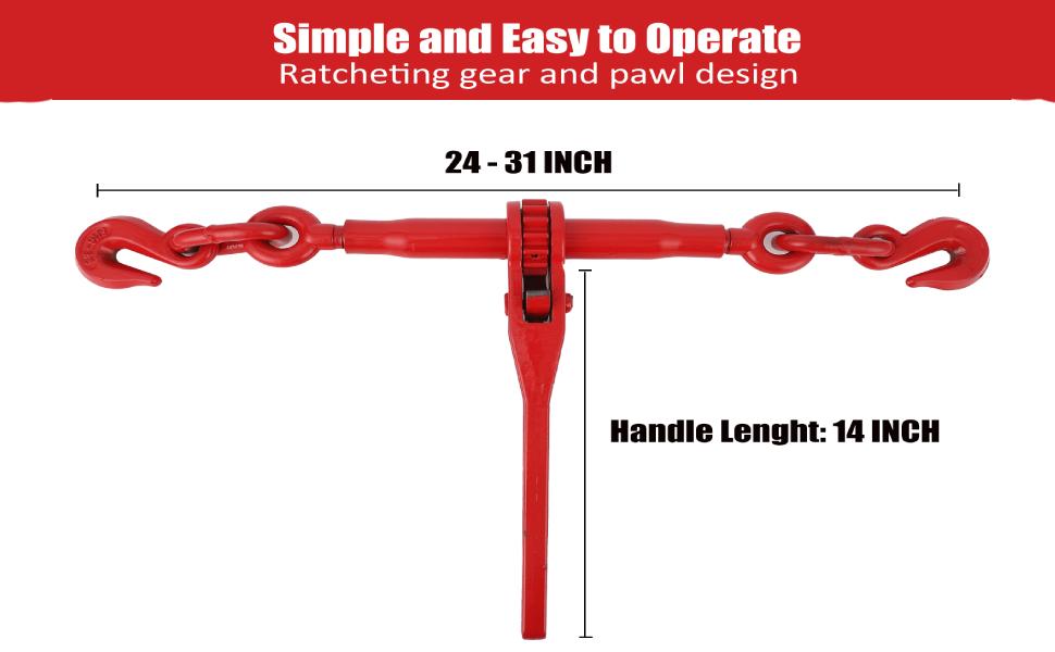 【GARVEE】Grade 70 Chain and Load Binders with 5/16" to 1/2" Chains, 10ft Length, Includes Grappling Hooks, Ideal for Industrial, Agricultural, Logging, and Towing Use, Available in Multiple Pack Sizes