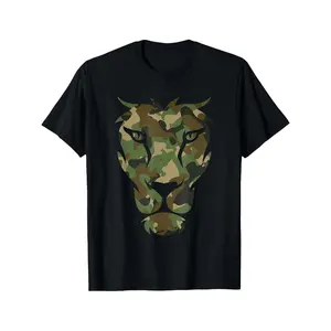 Mens Camouflage Lion TShirt Featuring a Camo Design in Green Brown Beige Gray and Black Available in Sizes S to XXXL Ideal for Outdoor Casual Wear and an Excellent Gift for Fathers