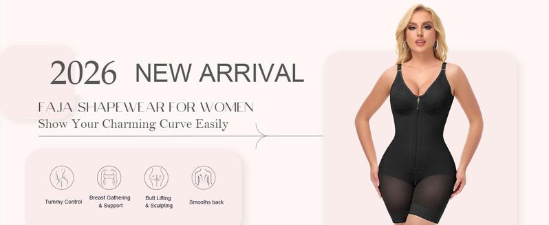 SHAPSHE Fajas Colombianas Moldeadoras Full Body Shaper Tummy Control Butt Lifter Shapewear Garment Faja with Bra Zipper