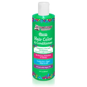 Piggy Paint Green Hair Color & Conditioner 8 fl oz Infused with Argan Oil for Strength Shine & Softness Cruelty-free Vegan