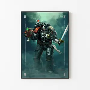 [Gaming Collection - Sale Up To 40%] [Unframe] Deathwatch Marine Poster, Elite Space Warrior Wall Art, Sci-Fi Combat Artwork, Gamer Setup Decor, Fan Gift