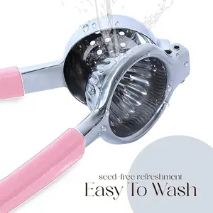 Bellemain Citrus Juicer | Metal Lemon Squeezer | Lime and Lemon Juicer Stainless Steel with Silicone Handles | Manual Juicer, Citrus Squeezer, Hand Held Juicer | Bar Juicer for Bartender (Pink)