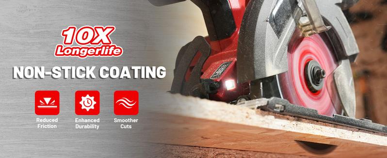 EZARC 7-1/4 Inch Circular Saw Blades 24T/40T/60T - FRAMING Wood Cutting Blade, Ultra-Thin 1.5mm Kerf, Non-Stick Coating, 2 Pack