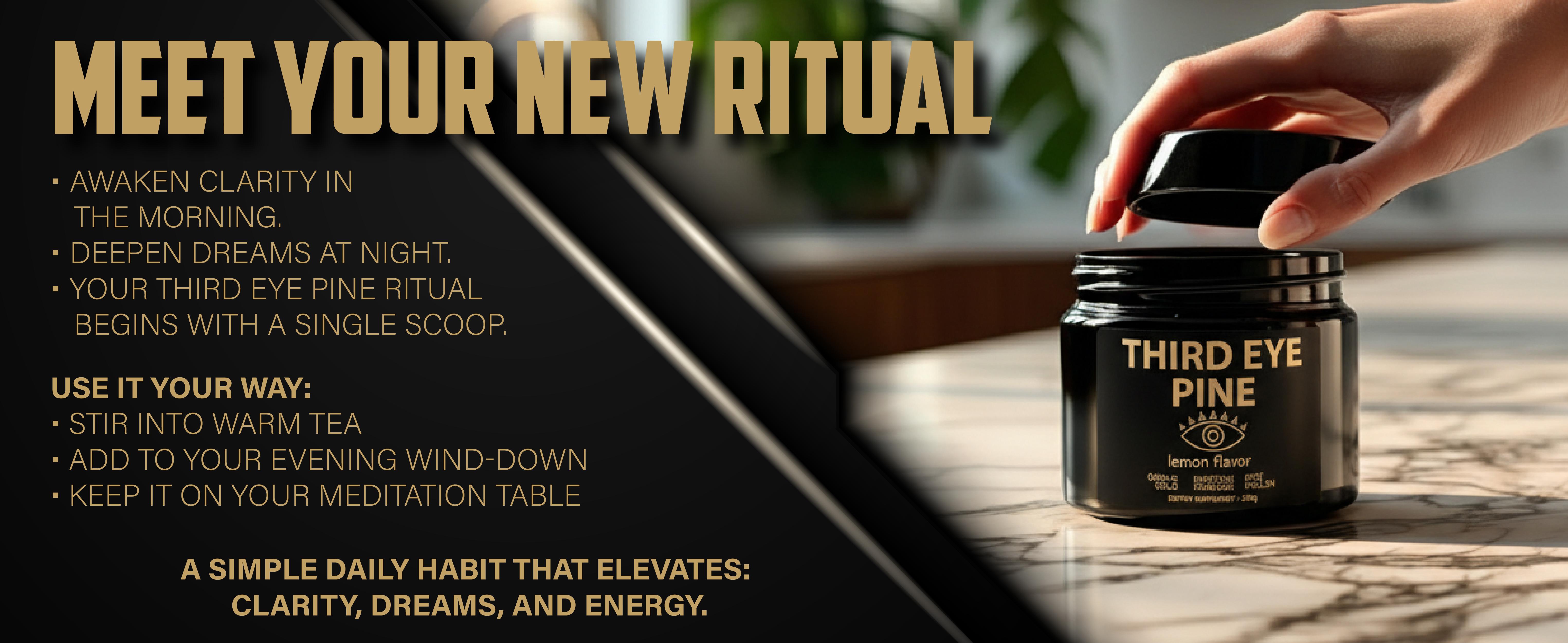 Third Eye Pine Haritaki Pine Pollen Ormus Gold Powder for Spiritual Clarity & Wellness 220g