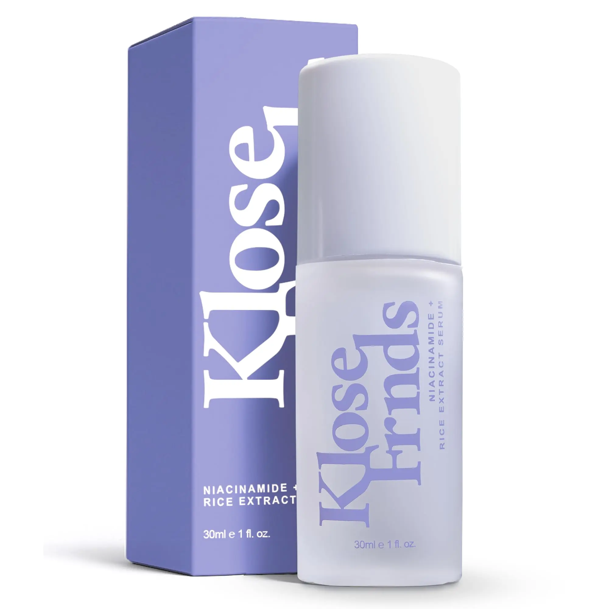 Niacinamide & Rice Extract Vegan Facial Serum - Gentle, Soothing Moisturizer with Hyaluronic Acid, Centella, Licorice, Hydrate for Smooth Texture, Daily Radiance, Healthy Skin Barrier - 1 fl oz (Klose Frnds)