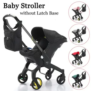 (No latch base)Baby Stroller with Free Bag, Foldable Newborn Stroller, Equipped with Five Point Seat Belt and A Chest Clip, Can be Pushed in Both Directions, with Shock-absorbing Wheels, Suitable for Traveling