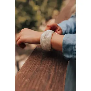 Boho Vibe Bangle Bracelet in Beige