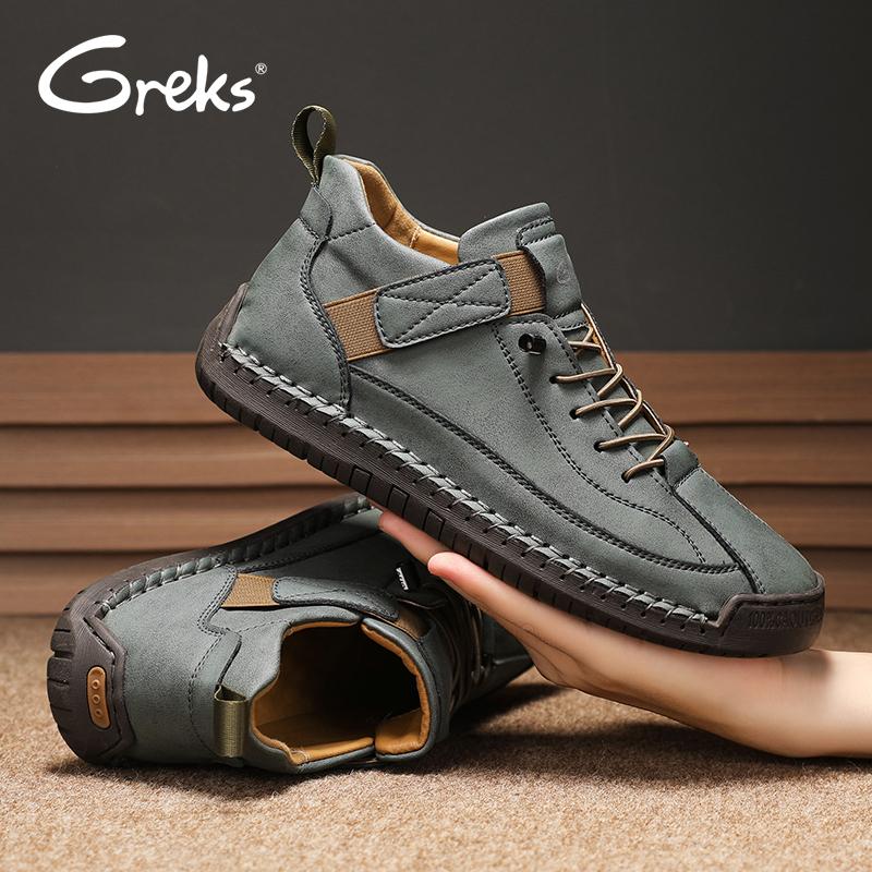 Men's Casual Ankle Boots Mid Top Walking Driving Shoes Fall Boots Black Boots Fathersdaygift Lightweight Footwear Boy