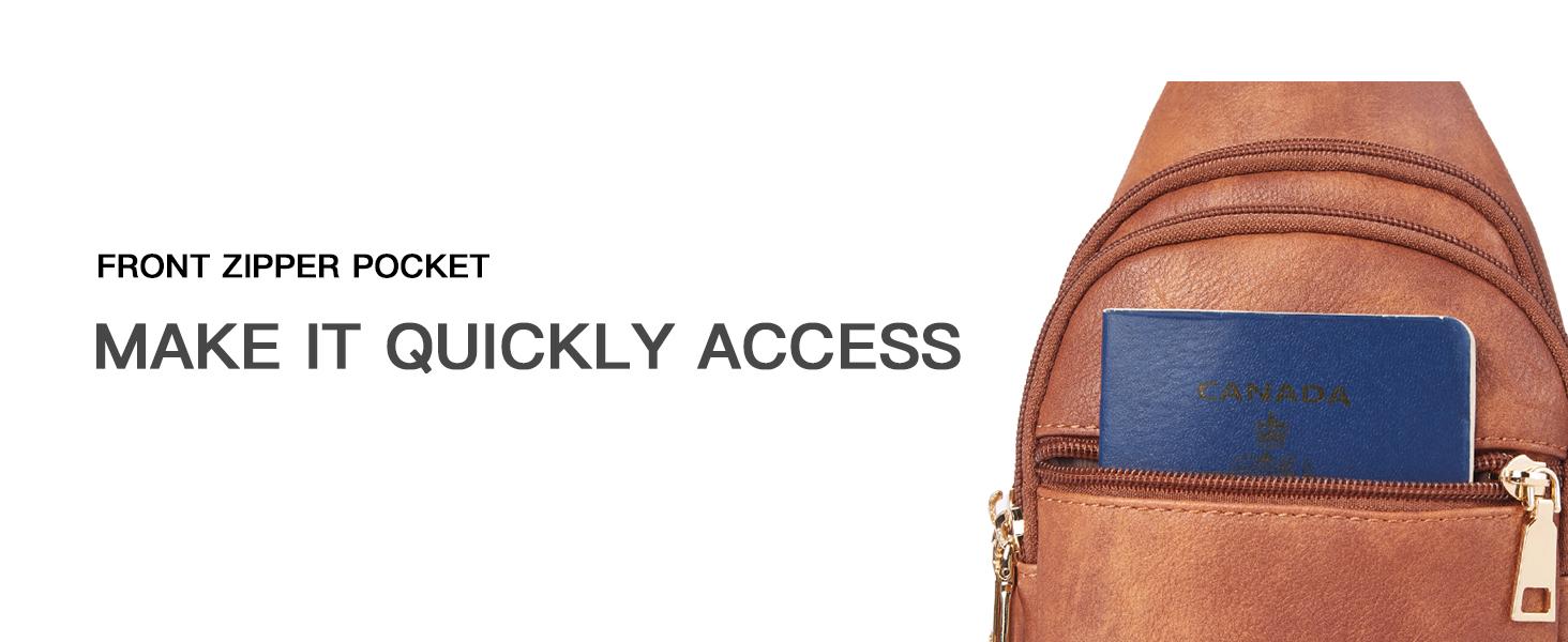 Telena Sling Bag for Women Crossbody Fanny Packs for Women Leather Sling Chest Bag with Adjustable Strap Sling Purse