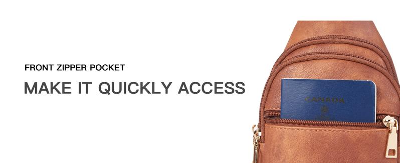 Telena Sling Bag for Women Crossbody Fanny Packs for Women Leather Sling Chest Bag with Adjustable Strap Sling Purse