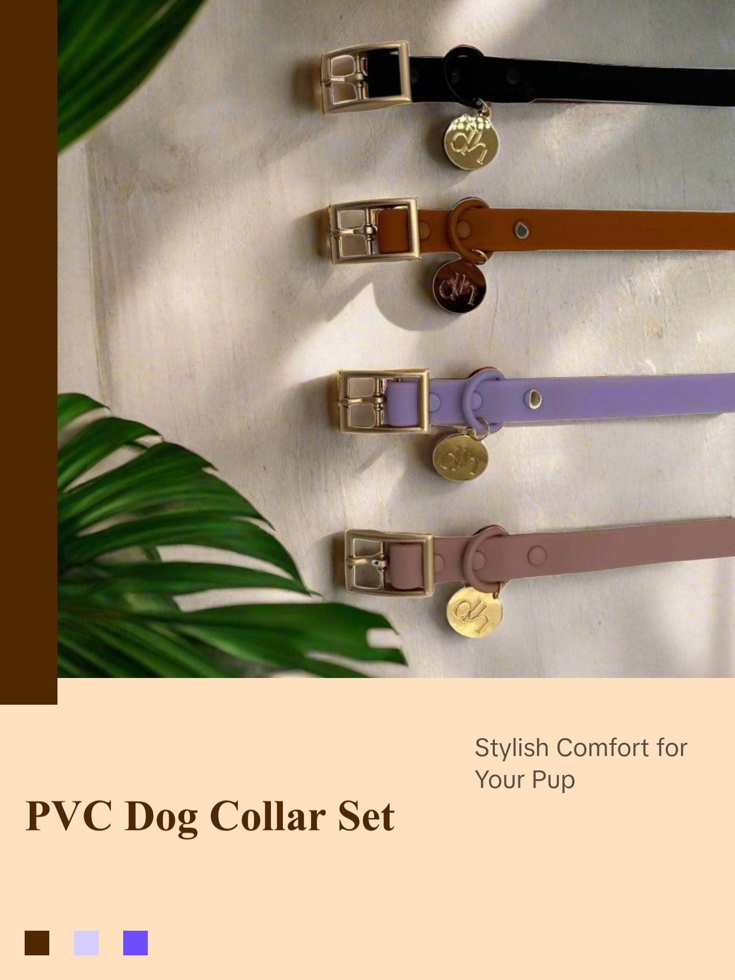dh Designer PVC Collar & Leash Sets - Stylish Pet Accessories