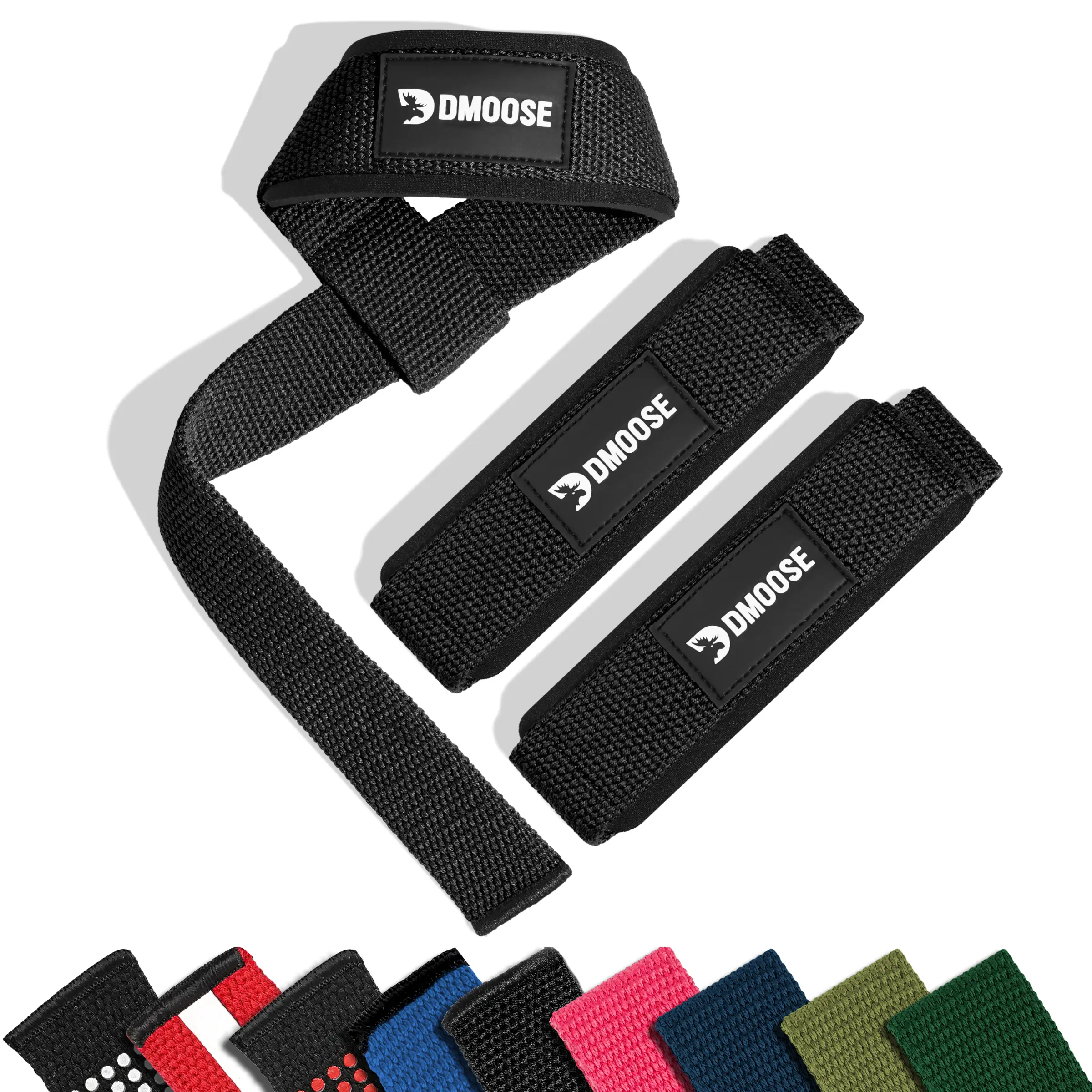 DMoose Fitness Cotton Lifting Straps with 4mm Neoprene Padding, 24" Non-Slip Wrist Wraps for Men & Women, Gym Accessories for Weightlifting & Powerlifting, Cotton Wrist Wrap, Fitness Workout Accessories, Fitness Accessories, Workout Accessory