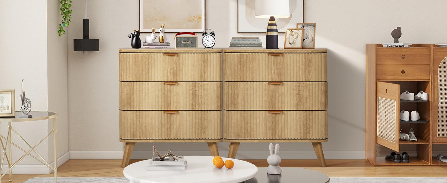 Giratree 3 Drawer Farmhouse Nightstand Set of 2 with Charging Station, Mid Century Modern Wide Nightstand with Drawers, Fluted Nightstand Dresser for Bedroom Bedside Table, Living Room End Table with Storage Giratree 3 Drawer Farmhouse Nightstand Set of 2 with Charging Station, Mid Century Modern Wide Nightstand with Drawers, Fluted Nightstand Dresser for Bedroom Bedside Table, Living Room End Table with Storage