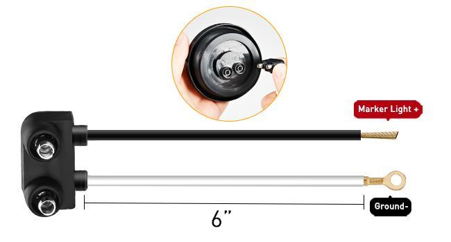 Nilight 2.5Inch Marker Light 4PCS Red Amber 13LED Marker Clearance Light Flush Mount With Plug Grommet Pigtail Hardwired DOT Compliant For 12V Truck Trailer Tractor Buses Vans Boat