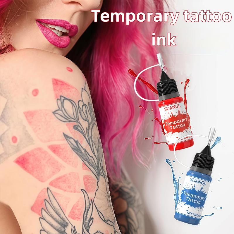 Haina Multi-Color Temporary Tattoo Kit Full-Coverage Washable Face Paint Makeup Cream with 8-Color Ink & 60+ Designs for Festivals Parties Events Cosmetic Cosmetic Water Soluble Body Paint Makeup Kit permanent tattoo marker