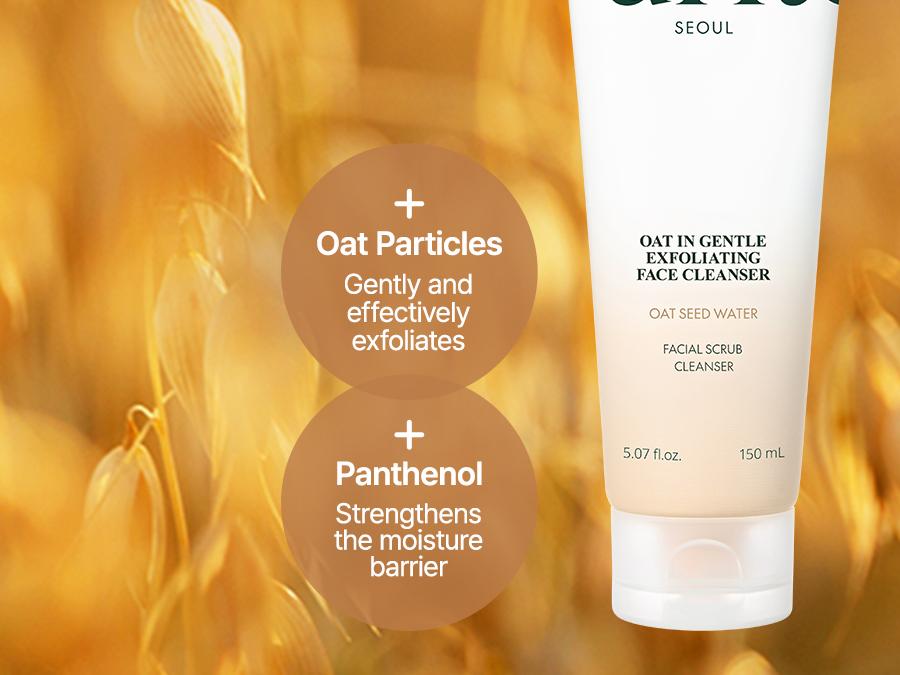 [Purito Official] Oat Exfoliating Facial Polish Cleanser l Oat Seed Water Hydration & Soothing, Lightweight, Non-Sticky FA Safe Moisturizer for Sensitive Skin, Non-Comedogenic, Fragrance-Free l Korean Skincare