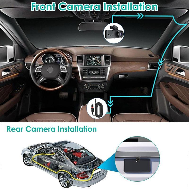 1080P Full UHD Car Camera Front Rear with Free 64GB SD Card,HDR,Dashcam for Cars,Night Vision,Loop Recording,WDR,24H Parking Mode,Driving Recorder,TIKTOKBLACKFRIDAY