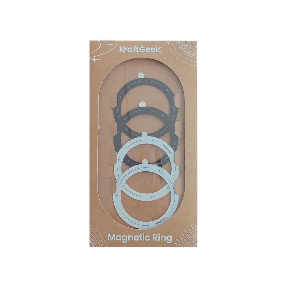KraftGeek Ultra-Thin MagSafe Magnetic Rings Stickers (3 Pieces) - Enhanced Magnetic Strength, Secure Hold for iPhone 16/15/14/13 Series, Samsung Galaxy, Google Pixel, Smartphone Cover & Casing Accessories - Black&White