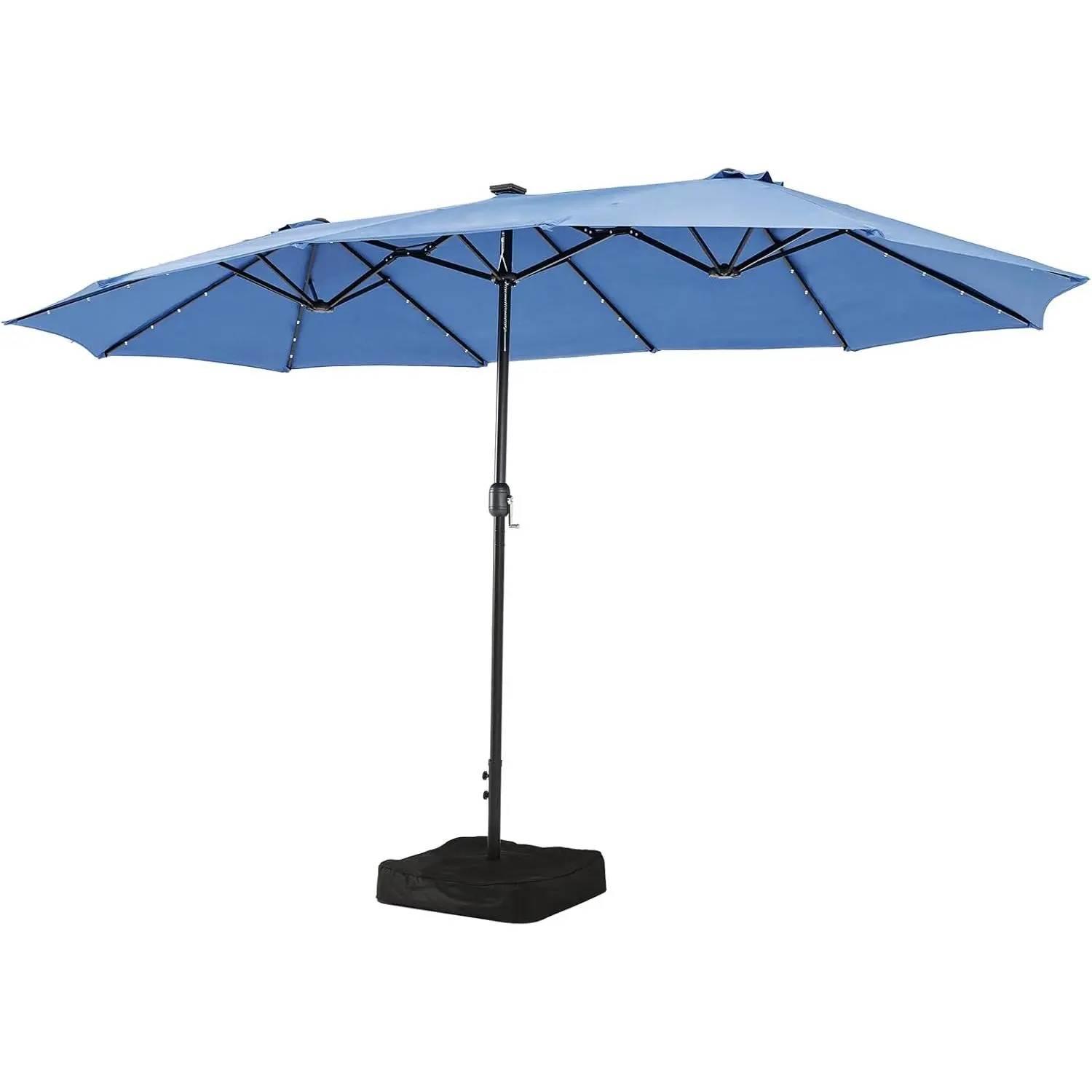 Aoxun 15ft Patio Umbrella with Base Included, Outdoor Double-Sided Rectangular Umbrella with Crank Handle & Ventilation, Large Standing Umbrella for Pool, Deck, Lawn, Backyard & Beach,outdoorfurnitureset,home decor,camping essentials shade