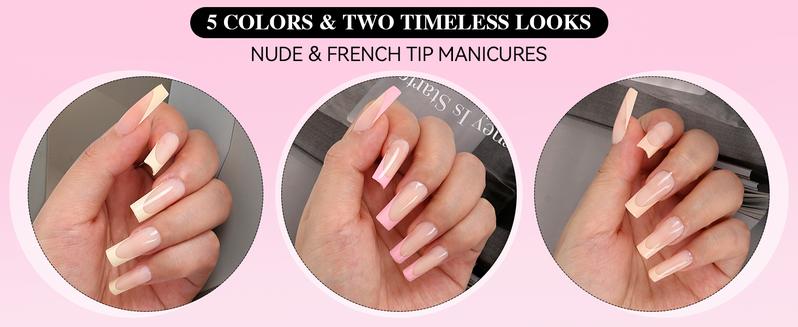 NOVANAILS French Tip Press On Kit 150Pcs Medium Square Skin Tones Gel Nail Tips Starter Kit for Gift and Nail Art DIY,Decorations Rhinestone Art Glue with Brushes Nude Acrylic Powder NOVANAILS French Tip Press On Kit 150Pcs Medium Square Skin Tones Gel Nail Tips Starter Kit for Gift and Nail Art DIY,Decorations Rhinestone Art Glue with Brushes Nude Acrylic Powder