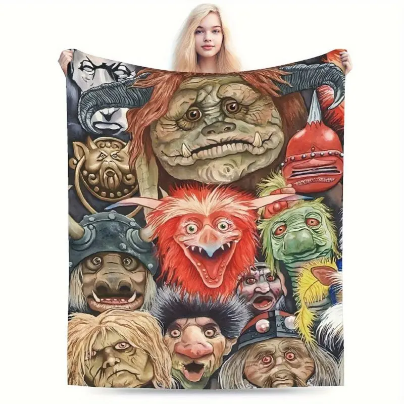 Labyrinth Movie Blanket Flannel Jareth Goblin King Design Ultra Soft All Season Throw Gift For Fans Couch Bed Office Travel Fantasy Decor 090