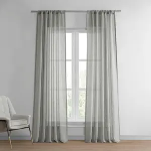 Half Price Drapes Linen Sheer Curtain Pair (2 Panels)