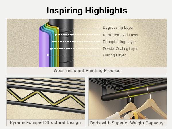 VIPEK L6 Corner Clothes Rack Heavy Duty Closet Organizer with Adjustable Shelves & Hanging Rods, L-Shaped Freestanding Wardrobe, Load up to 1130lbs