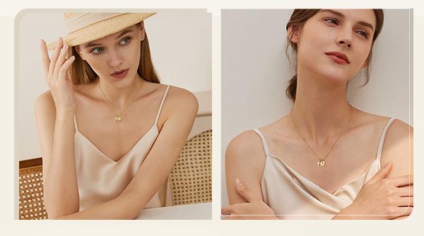 Turandoss 14K Gold Plated Cross Initial Necklace – A-Z Letter Disc Pendant, Dainty Faith Jewelry Valentine's Day & Birthday Gifts for Women and Girls