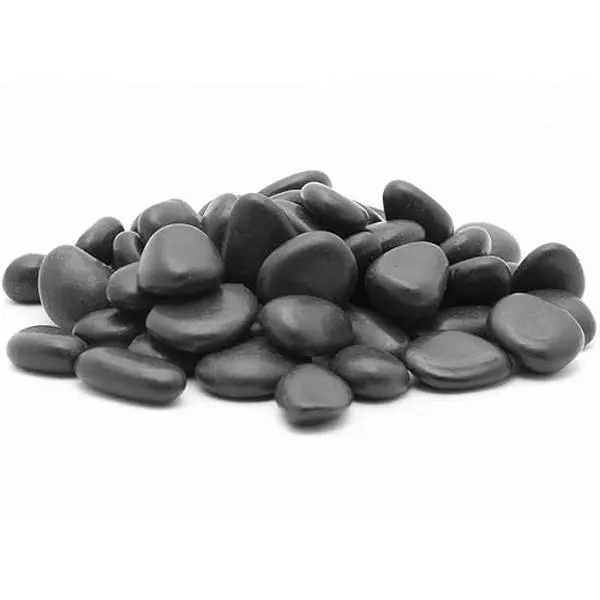 VOOYA HOME Black Polished River Stones – Natural Decorative Pebbles for Garden & Landscaping
