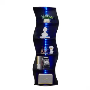 VECELO 6-Tier Tall Corner Shelf Tall Bookcase Storage Cabinet with Wine Rack Display Rack Corner Shelf, 63 Inch Tall Storage Cabinet, Bookshelf Display Shelves Rack Spacesaving