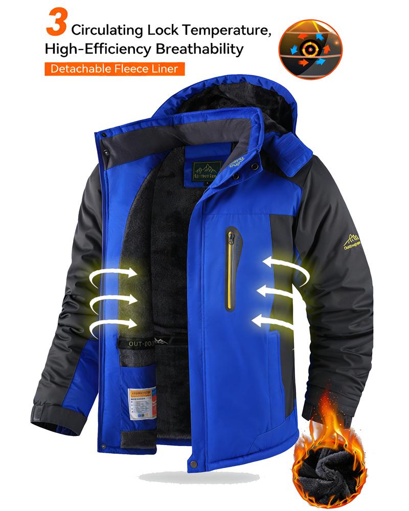 Men's Winter Outdoor Fleece Lined Hoodie - Thick Warm Jacket; Perfect for Outdoor Hiking, Jogging, Fishing, Gym Workouts or Casual Daily Wear; Fleece Lining Provides Windproof Structure; A Must-Have Versatile Piece in Men's Wardrobe