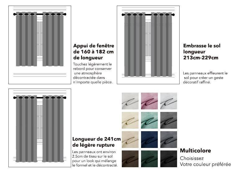 Deconovo Velvet Curtain (2 Panels) with 4 Hanging Options, Elegant Drapes for Living Room and Bedroom Decor, Room Darkening Design