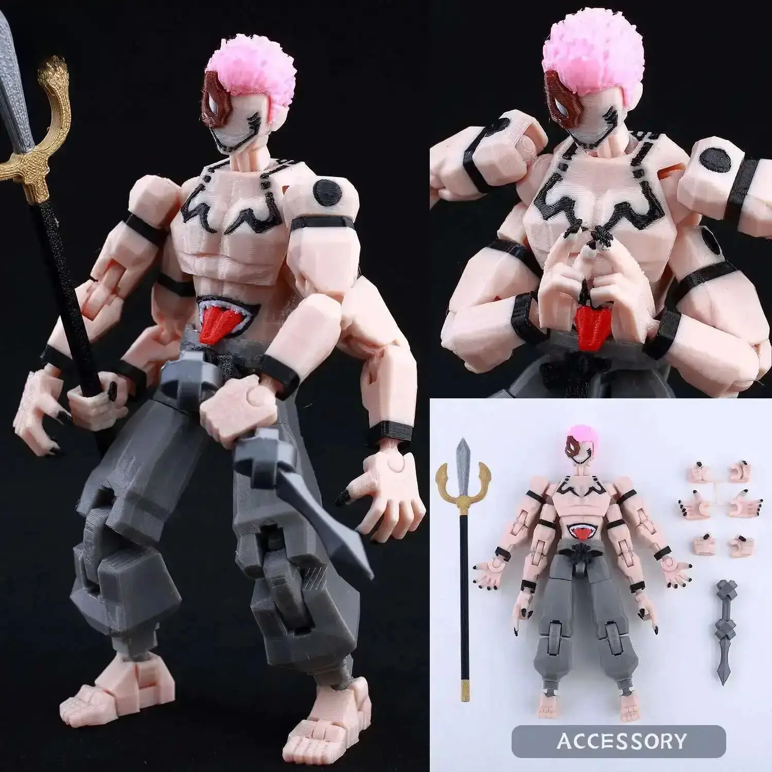 3D Printed Multi-Jointed Mark 3.0 Anime Action Figure - Black-Yellow Battle Suit, 13 T13 Lucky Dummy, Screen-Accurate Articulating Figurines, 14cm/5.5in Collectible Display, High-Strength Box, Action & Toy Figures 3d Printed Novelty Toys, 14 Cm, Multi-Joi
