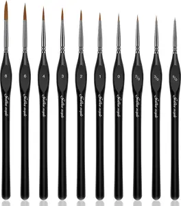 Golden Maple 10PCS Detail Paint Brush Set for Miniature Painting Fine Detail Brushes for Acrylic Watercolor Oil Model Painting Nail Art Warhammer Craft Artists