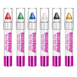 Piggy Paint School Spirit 6-Pack Face & Body Crayons - Waterproof, Non-Toxic, Easy-to-Use for Game Days & School Events