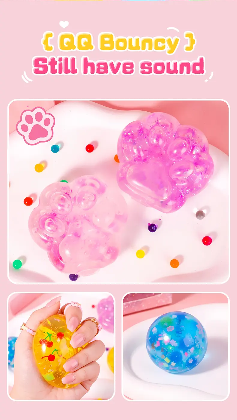 Kawaii DIY Cat Paw Squishy Kit - Super Soft Mochi Texture, Squishies Toys, Relaxing ASMR Stress Relief, Fidget Slime & Squishy Toys, Cool Gifts for Kids, Creative Play Vacation Craft Activity, Handmade Room Decor