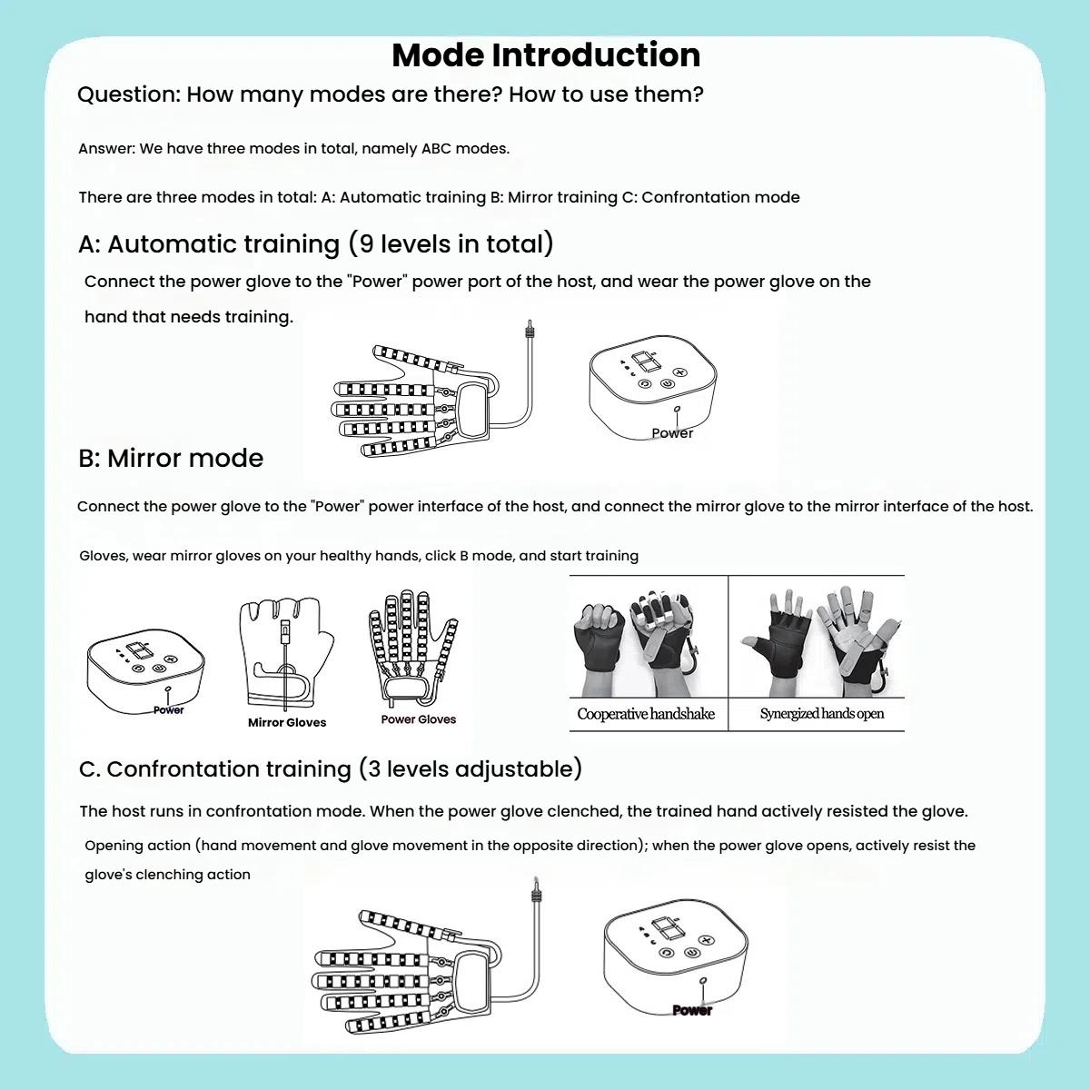 Smart rehabilitation robot gloves, hand therapy gloves, arthritis gloves, cerebral palsy, multiple modes, comfortable massage, increase blood flow, gift for loved ones