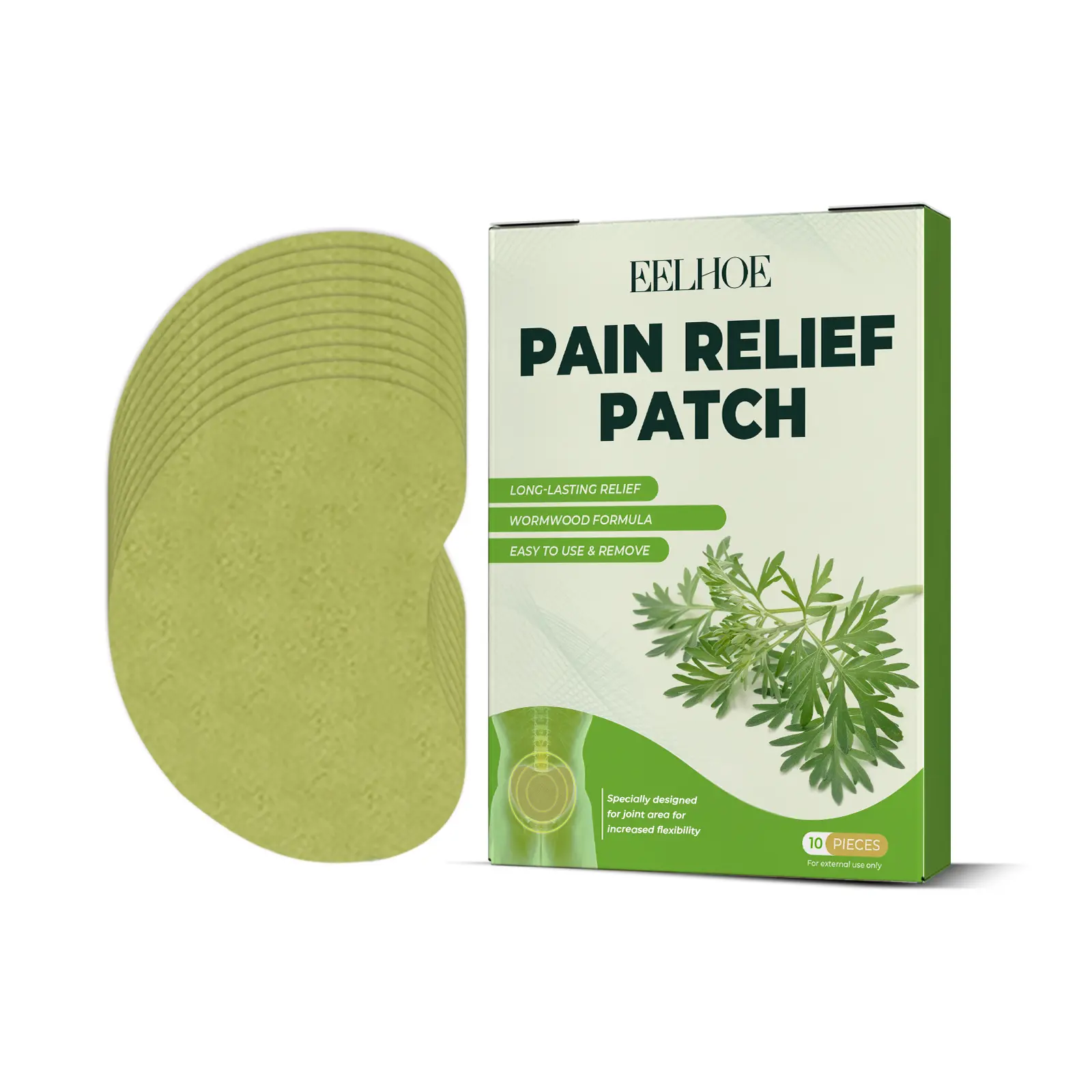 EELHOE Wormwood Pain Relief Patch, Relieve Lumbar Neck Shoulder Vertebra Knee Joint Muscle Pain Discomfort Body Care Paste Lumbar Neck Shoulder Knee Joint & Muscle Pain Relief, Soothes Discomfort, Full Body Care Patch