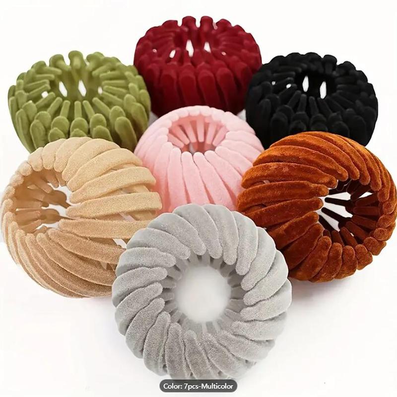 Bohemian Style Bird Nest Magic Hair Clips Set, Elegant Hollow-Out Round Plastic Hair Bun Accessories for Women, with Wedding Festival Hair Decor Bohemian Style Bird Nest Magic Hair Clips Set, Elegant Hollow-Out Round Plastic Hair Bun Accessories for Women, with Wedding Festival Hair Decor