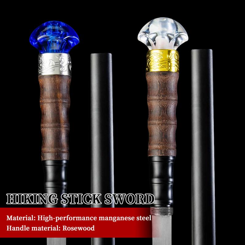 Authentic1060 High Carbon Steel Heat-Tempered Hand-Forged Blue Diamond Scepter - Multifunctional SwordCane With Unique Diamond-Shaped Handle, Stylish &Durable, Fashion Decorative Wand Gent Leman Elegant,Cosplay, The Best Gift